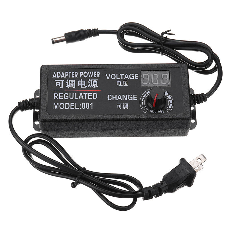 AC DC Adjustable Power Adapter Supply Plug 3-24V 2A 48W Speed Control Volt Display
