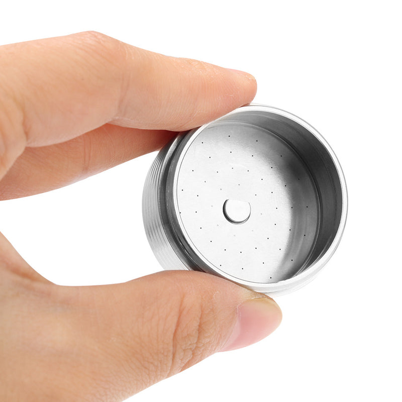 Stainless Steel Refillable Coffee Capsule Cup Reusable Coffee Pods w/ Pods Holder Coffee Spoon Brush for Nespresso