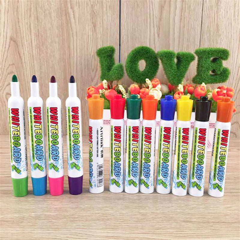 12Pcs White Board Maker Pen Erasable Whiteboard Marker Liquid Chalk Office School Supplies