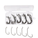 LEO 50pcs/lot 5 Sizes High-carbon Steel Fishing Hook Worm Frog Lure Hooks Bait Hooks With Box