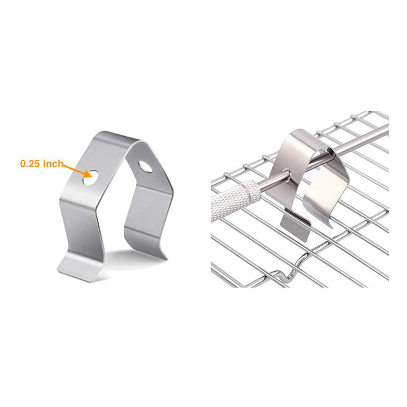 6 Pcs Universal Meat Grill Thermometer Probe Clip Holder For Ambient Temperature Readings Of BBQ Smoker Oven Grill Accessories