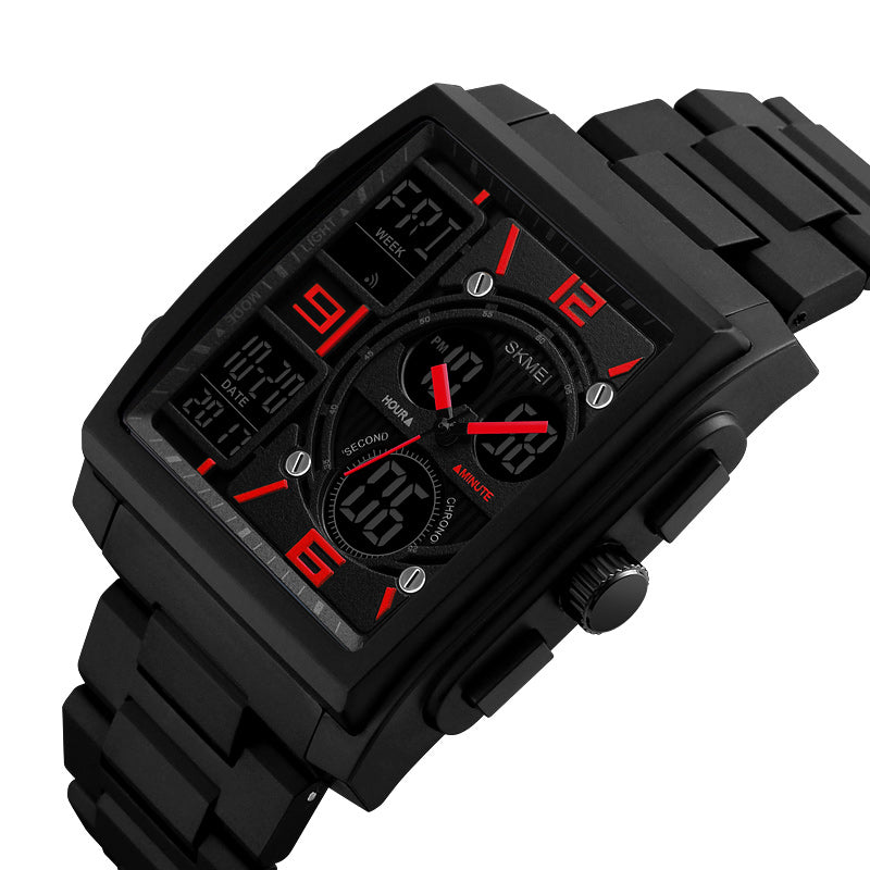 SKMEI 1274 Outdoor Sport Digital Watch PU Band 5ATM Waterproof Chronograph Men Wristwatch