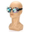 Retro Kaleidoscope Goggles Welding Rivet Punk Gothic Rave Halloween Rainbow Glas