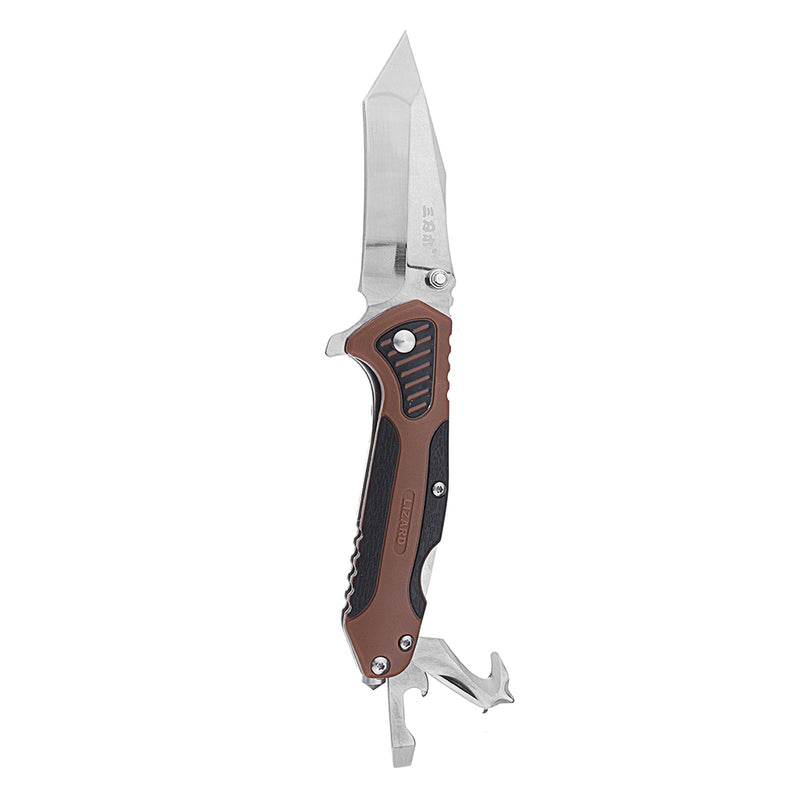 Sanrenmu Multifunctional EDC Folding Tools Stainless Steel Outdoor Camping Survival Glass Hammer Cutter Bottle Opener Screwdriver