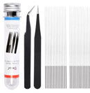 30PCS 0.4mm&0.35mm Bendable Drill Bit Nozzle Cleaner + 2Pcs Tweezers Set For 3D Printer Nozzle Cleaning