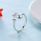 YUEYIN Fashion Trend Ring Silver Plated Cat Romantic Heart Opening Adjustable Finger Rings for Women