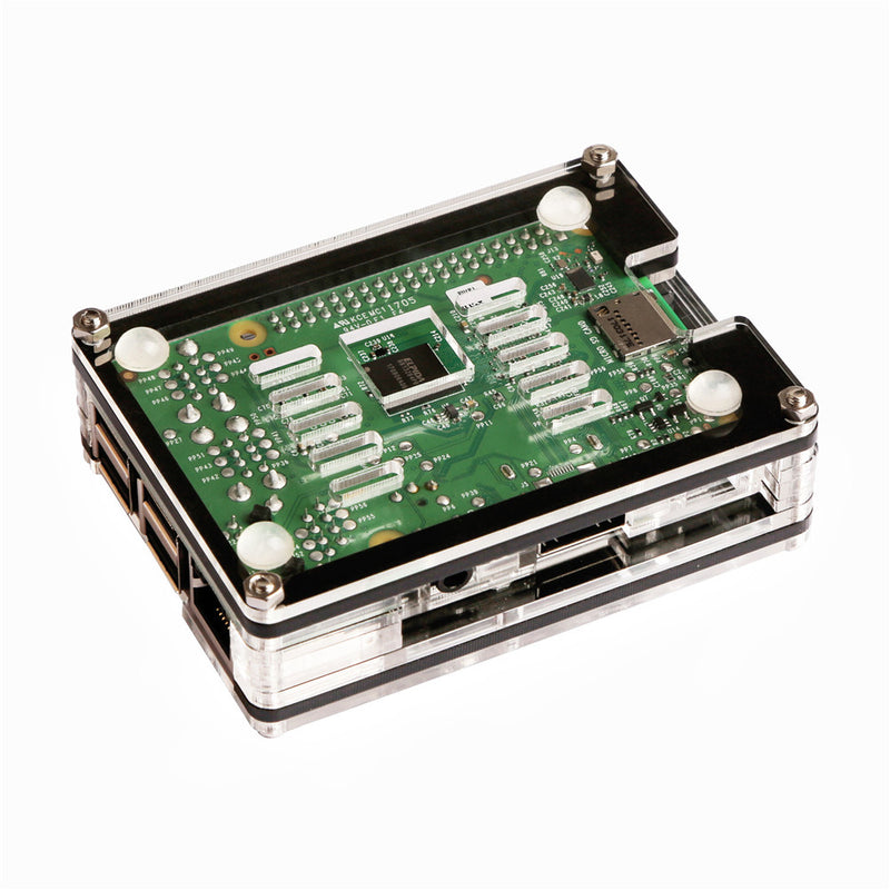 3-in-1 9 Layers Acrylic Case + Dual Fan + Copper Heatsink Kit For Raspberry Pi 3 Model B