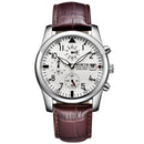 NORTH N-7718 Calendar Business Style Men Wrist Watch Working-dials Leather Strap Quartz Watch