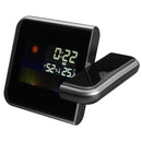 Digital LCD Time Projector Snooze Alarm Clock Temperature Weather Humidity LED