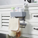 5 Hooks Kitchen Storage Rack Cupboard Hanging Hook Shelf Bathroom Organizer Hanger for Clothes Cabinet Draw Door Space Saver