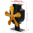 IPRee Black Fireplace 4 Blade Heat Powered Stove Fan komin Log Wood Burner Quiet Fan Heat Distribution Home Efficient  Eco Friendly