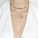 Bohemian Peace Pigeon Multi-layer Necklace Water Drop Pendant Alloy Chain Charm Necklace