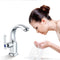 Bathroom Basin Sink Faucet Moon Curved Cold Tap Single Handle Electroplate Chrome Finish Deck Mount