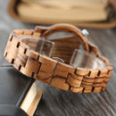 Deffrun Transparent Creative Wooden Wrist Watch Unique Design Men Quartz Watch