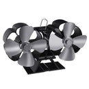 8 Blades Standing Type Stove Fan Low Noise Heat Powered Heater Wood Log Burner Fireplace Heat Cycling No Electricity