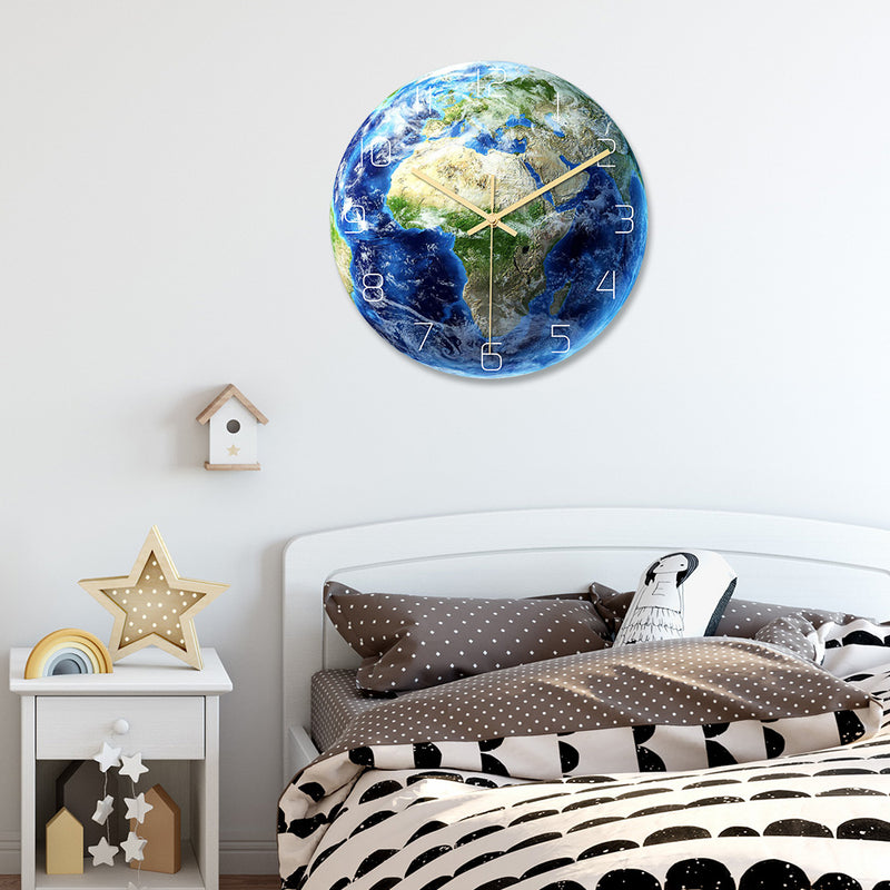 Loskii CC092 Creative Luminous Earth Africa Map Wall Clock Mute Wall Clock Quartz Wall Clock For Home Office Decorations