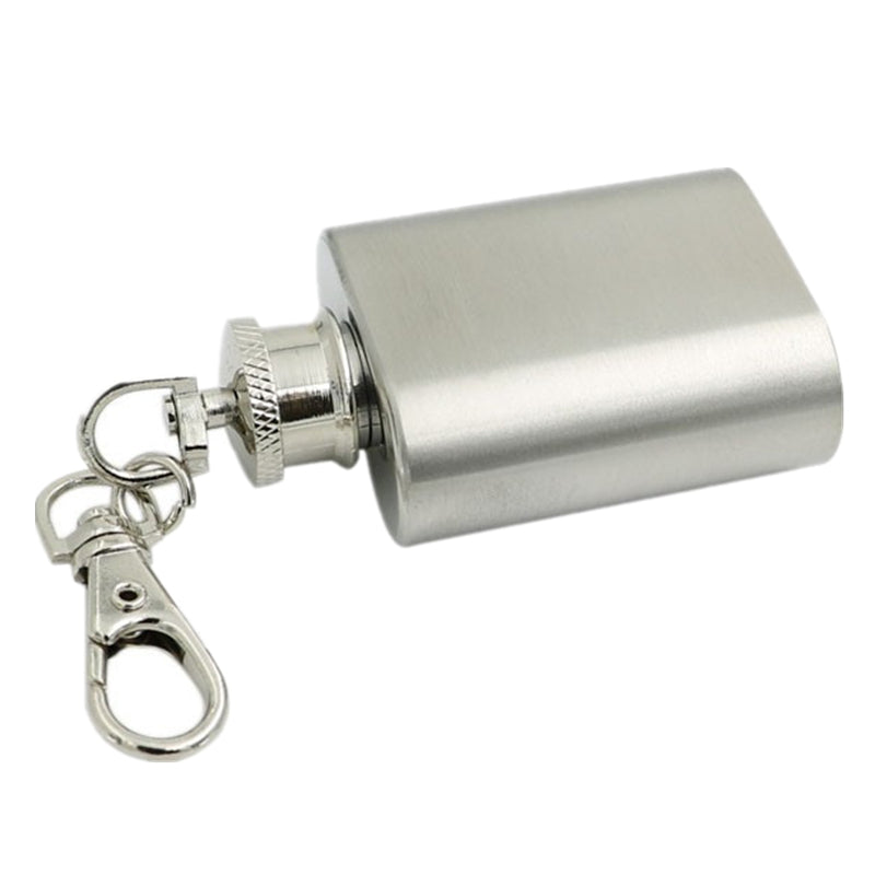 1oz Mini Pocket Stainless Steel Wine Bottle Whiskey Liquor Hip Flask Screw Cap Keychain Wine Flagon