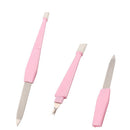 3 In 1 Stainless Steel Sanding Nail File Buffer Scraper Dead Skin Barb Cuticle Polish Manicure Tool