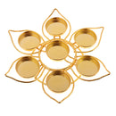 Assembled Lotus Style Alloy Butter Oil Ghee Lamp Candle Holder Without Candles
