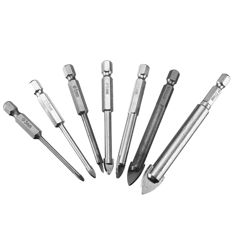 3-12mm Ceramic Tile Drill Bit Cemented Carbide Triangle Spear Point Head Tools Kit