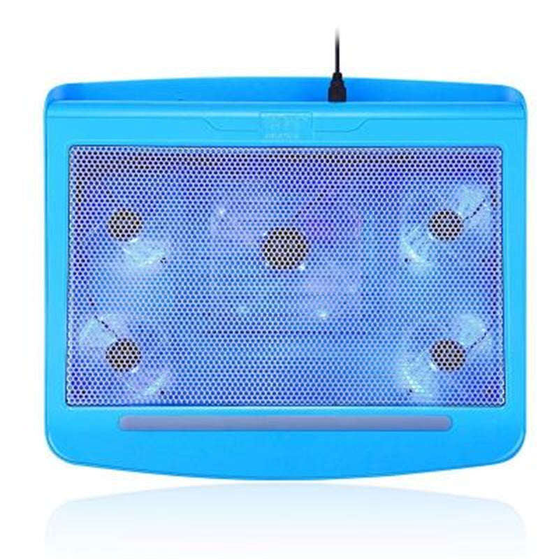NUOXI T9 Aluminum Mesh & Plastic Portable Lightweight Notebook Laptop Cooling Pad with Aluminum Panel and Five Cooling Fans