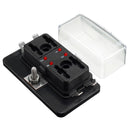 4 Way Side Terminal Bussed Power Blade Fuse Box Block Holder With Cover&Light