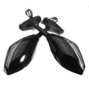 Pair Motorcycle LED Turn Signal Rear View Mirrors For Honda/Suzuki/Kawasaki/Yamaha