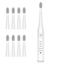 5 Gears Electric Toothbrush Waterproof Tooth Brush USB Rechargeable with Timer Charging Indicator with 8 Replacement Head