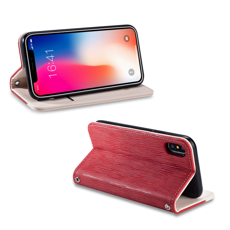 Bakeey Premium Magnetic Flip Card Slot Kickstand Protective Case For iPhone X