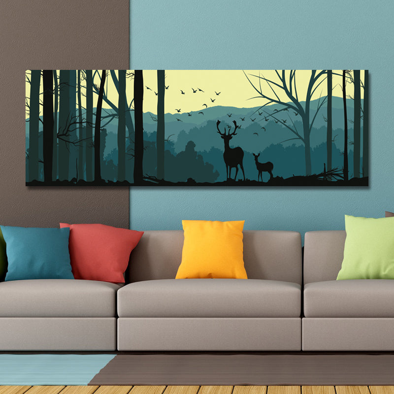 DYC 10683 Single Spray Oil Paintings Cartoon Deer Forest Landscape For Home Decoration Paintings Wall Art