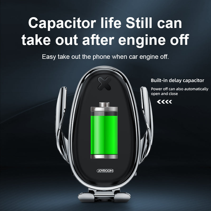 Joyroom 15W Qi Wireless Charger Infrared Smart Sensor Air Vent Dashboard Car Phone Holder Car Mount for 4.0-6.5 Inch Smart Phone for Samsung Galaxy Note 10 for iPhone 11