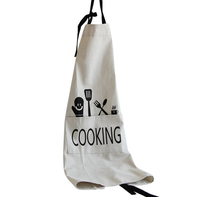 Honana Brief Style Aprons Unisex Men Women Kitchen Aprons Printed Fashion Commercial Restaurant Home