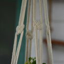 4 Legs Handmade Crude Cotton Flower Pot Decorations Hanging Basket Plant Hanger Rope with Iron Coils