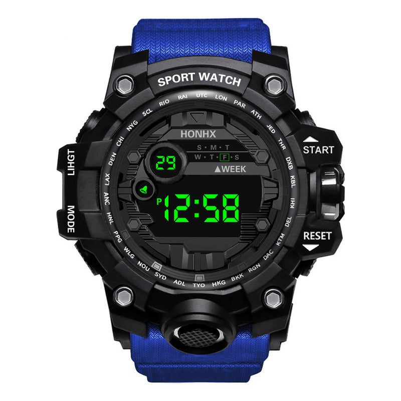 HONHX 55-66F Men Luminous Display Alarm Clock Stopwatch Sport Digital Watch