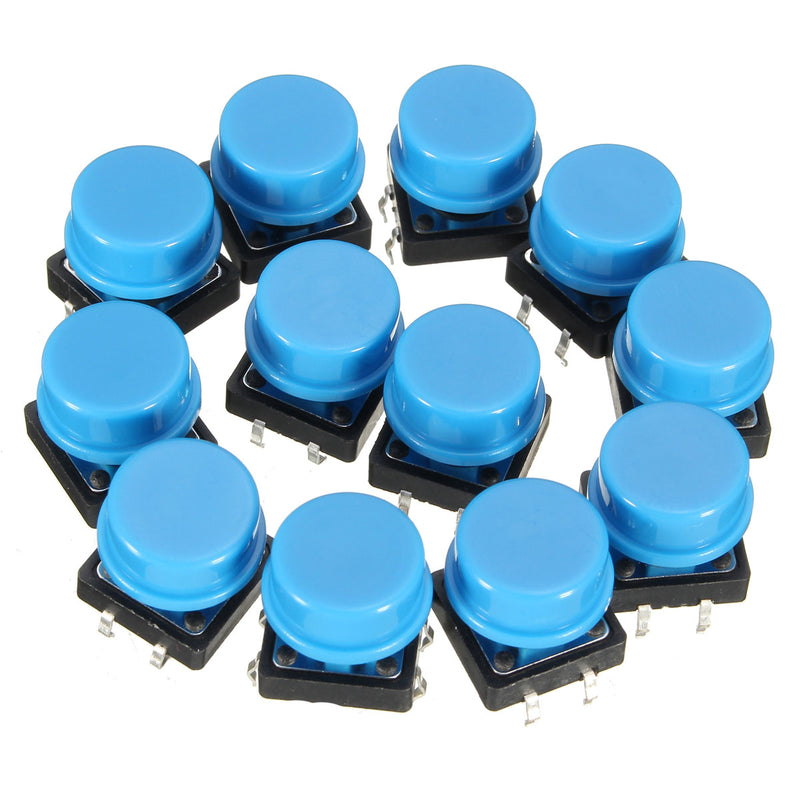 200Pcs Tactile Push Button Switch Momentary Tact Caps