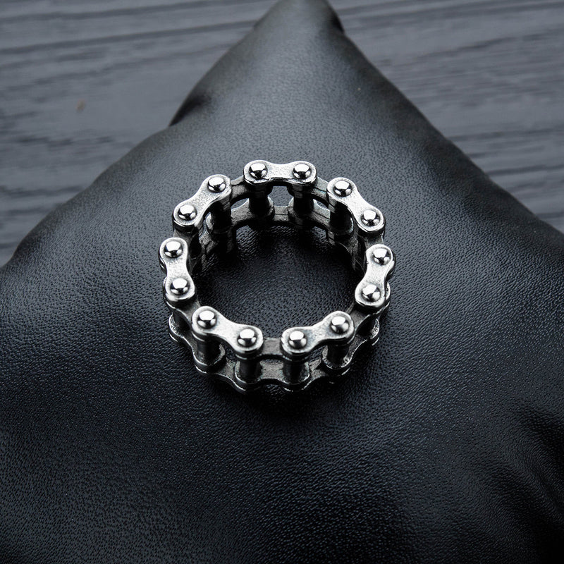 Personality Bicycle Chain Ring Motorcycle Chain Titanium  Steel  Ring