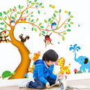 Removable Jungle Animals Wall Sticker Monkey Owl Tree Decal Nursery Room Decorations