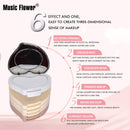 Music Flower 5 in 1 Concealing Shading Powder 24 Hours Long-lasting Mineral Magic with Mirror & Puff Women Make up