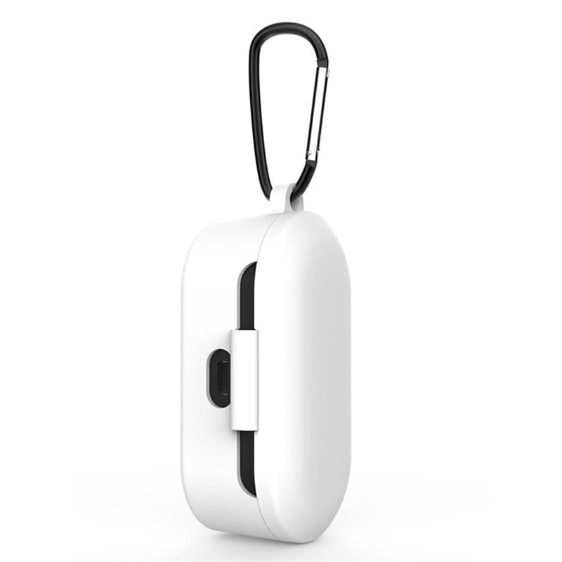 QCY T1S QS2 T2C Earphone Storage Bag Soft Silicone Shockproof Earphone Charging Box Cover Case with Metal Hook