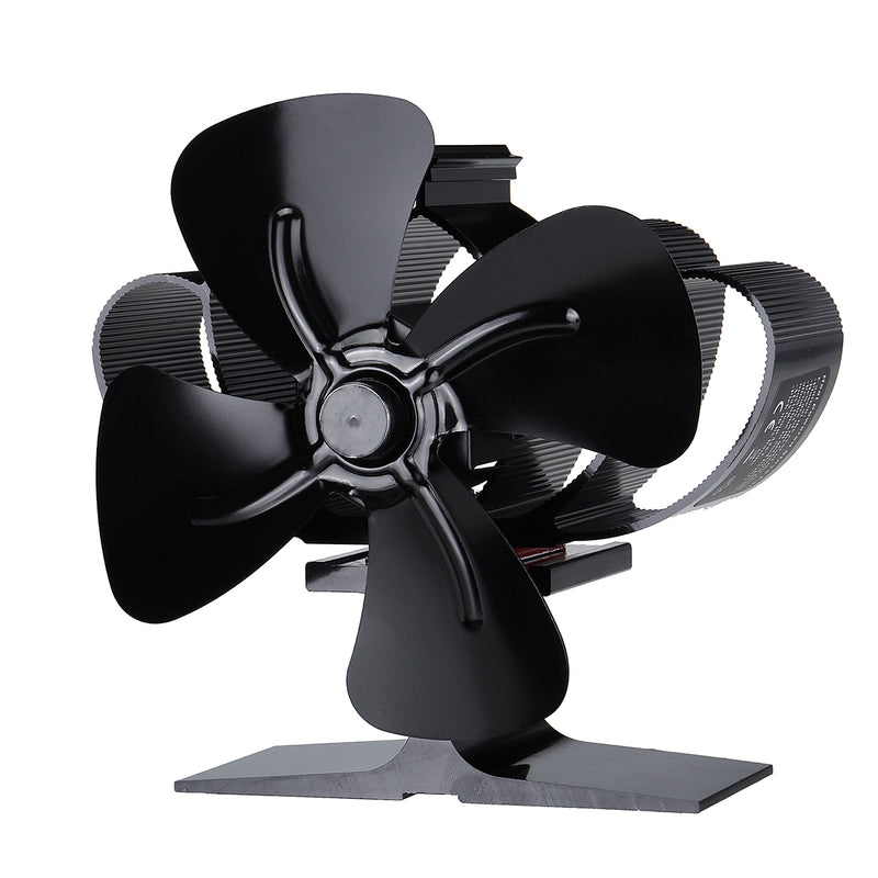 1200RPM Mini Heat Powered Stove Fan 4 Blade Silent Fireplace Eco Fan Heating Distribution No Electricity Or Battery