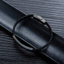 Titanium Steel Men's Woven Leather Bracelet
