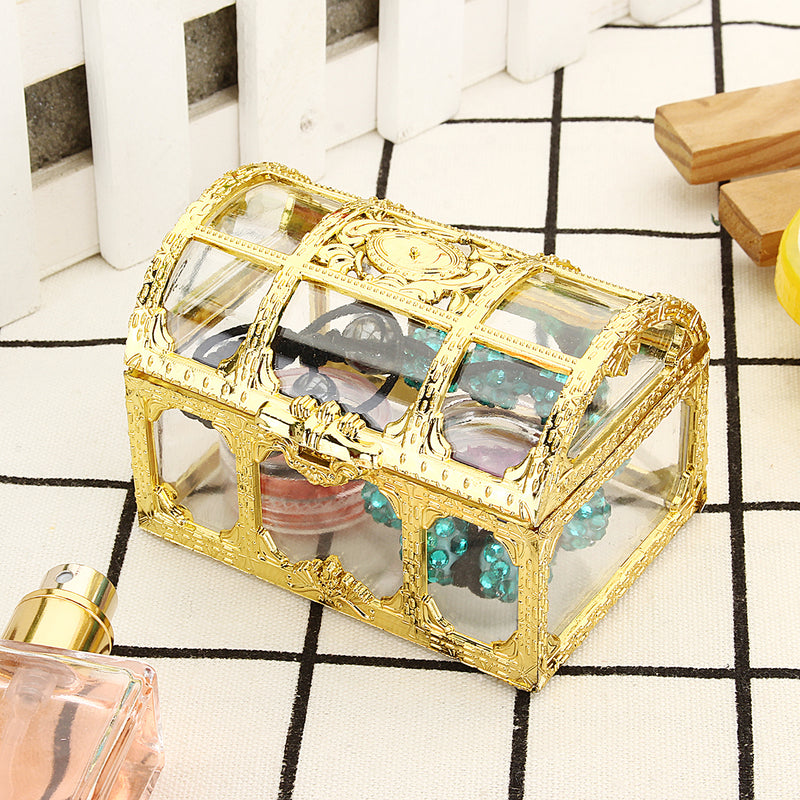 Treasure Chest Jewelry Box Crystal Gem Storage Organizer Mini Case Birthday Gifts