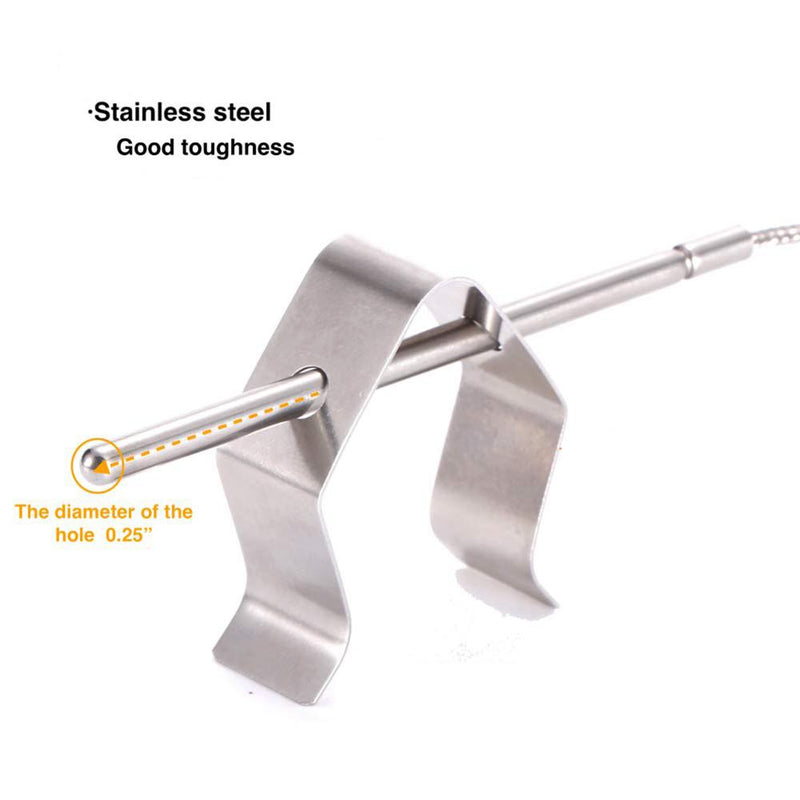 6 Pcs Universal Meat Grill Thermometer Probe Clip Holder For Ambient Temperature Readings Of BBQ Smoker Oven Grill Accessories