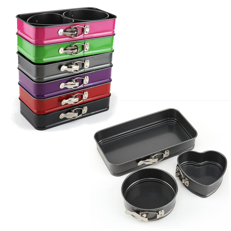 3Pcs Mini Non-stick Cake Bake Mold Pan Kitchen Bakeware Mould Sandwich Tray