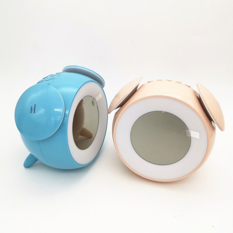 LD908 LED Wake Light Clock Ambient Light Rechargable Alarm Clock with Sunset Mode Digital 12/24 Hour Display