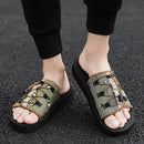 Wild Trend Men's Slippers Camouflage Anti-slip Casual Shoes Beach Shoes One-word Drag