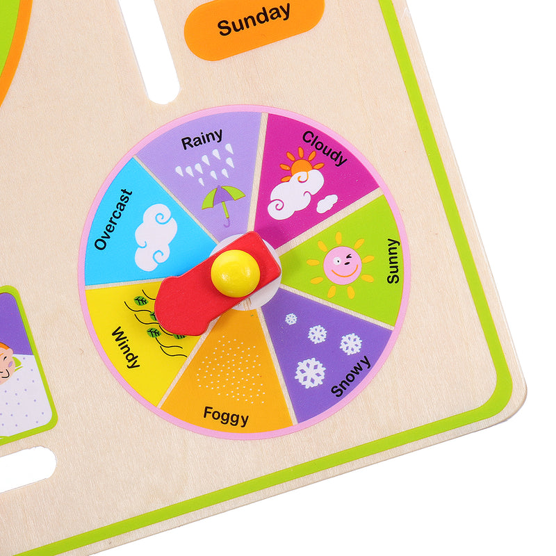 Childrens Kids Wooden Calender Clock Educational Learning Toys Gift Teach Time Dates