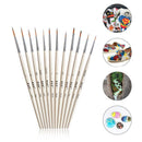 H&B 12 Pcs/Set Nylonhair Hook Line Pens Nylon Brush Painting Pens Brush Art Stationery Watercolor Drawing Painting Brush Pens Children DIY Art Supplies Tool