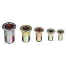 Suleve MXRN3 100Pcs M3/M4/M5/M6/M8 Zinc Plated Rivet Nut Threaded Countersunk Head Insert Nut Tool Kits