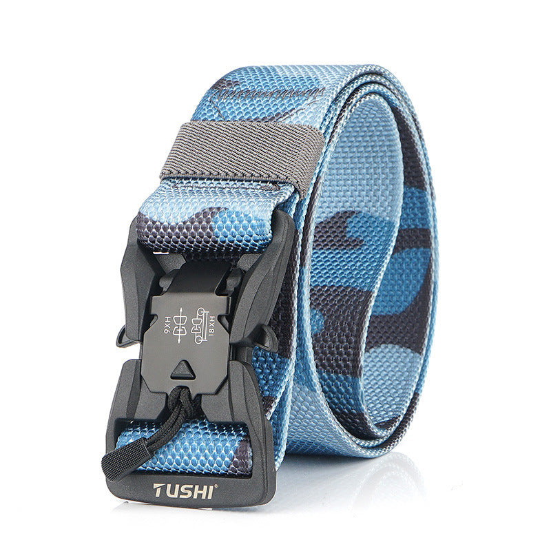TUSHI CM9S 125cm Magnetic Buckle Heavy Duty Tactical Belt Camouflage Quick Release Nylon Waist Belt